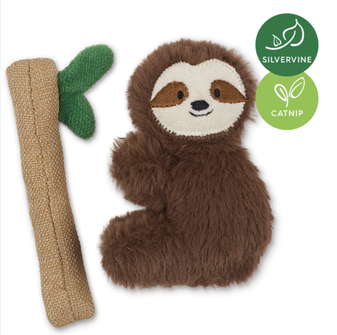 Kazoo Jungle Sloth with catnip and silvervine Cat Toy