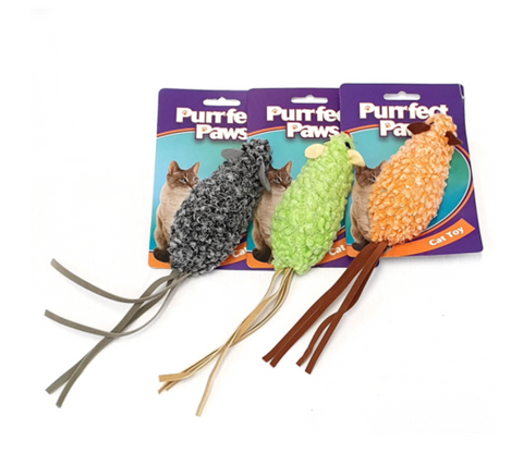 Purrfect Paws Cat Toy Mouse with Tassles Tail