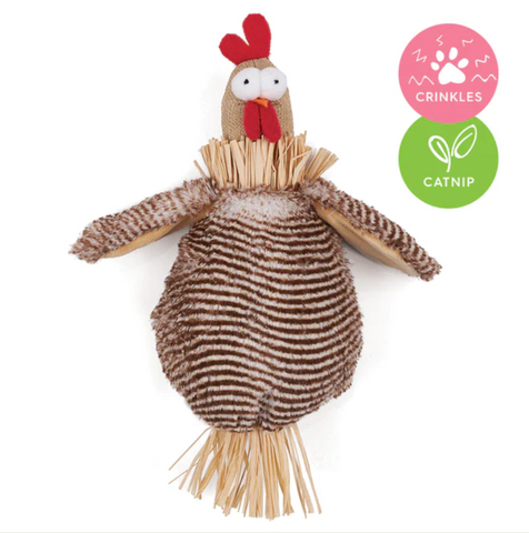 Kazoo Cheeky Crinkle Chicken Cat Toy